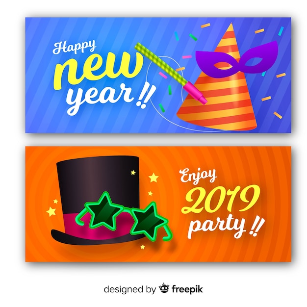 Free Vector new year banners