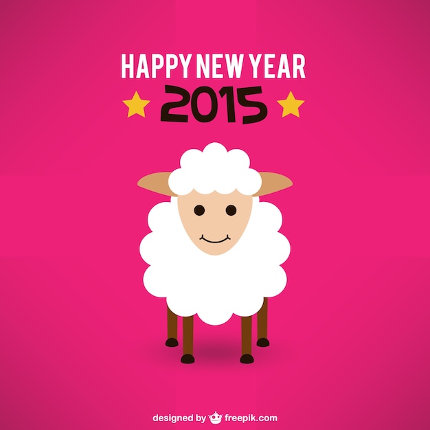 Free Vector new year card with sheep