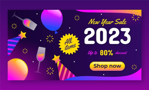 New year celebration social media promo template