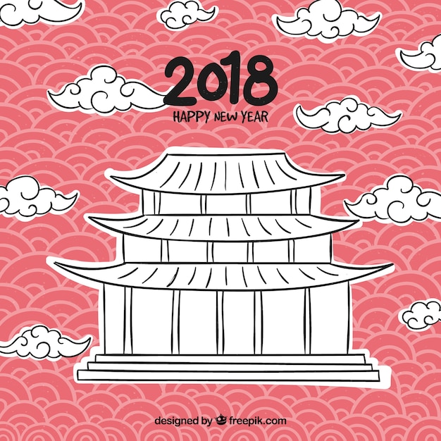 Free Vector new year chinese 2018 background