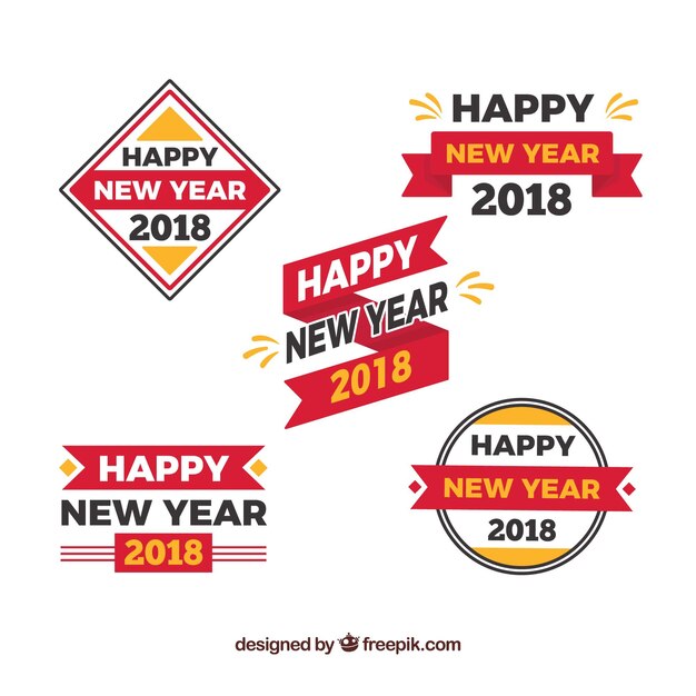 New year collection of stickers