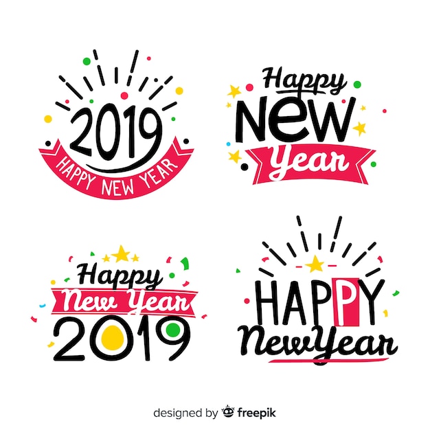 New year fun stickers collection