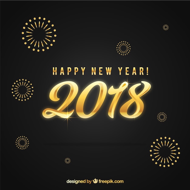 New year golden background in abstract style 