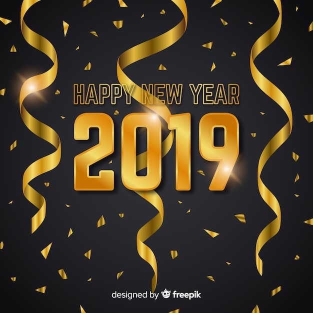 New year golden confetti background