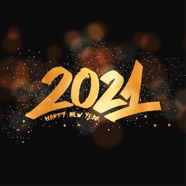 Free Vector new year greeting card with graffiti lettering