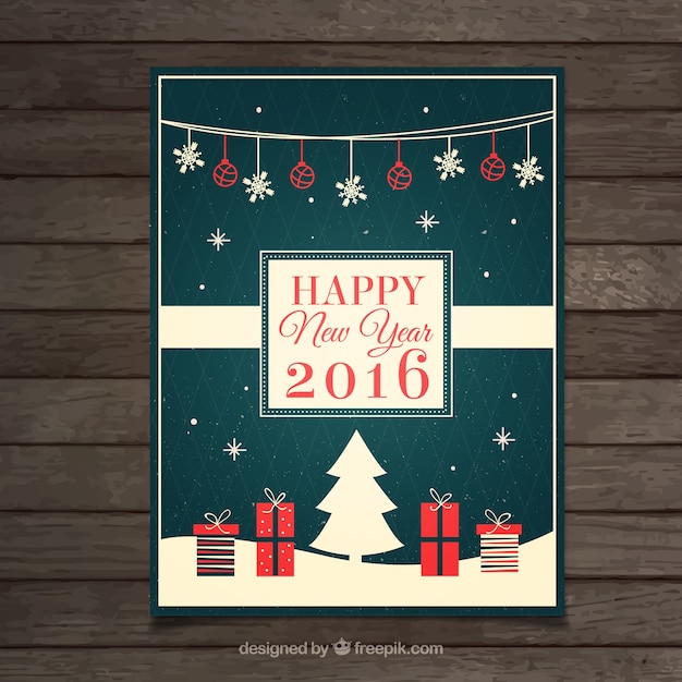 Free vector new year greeting card