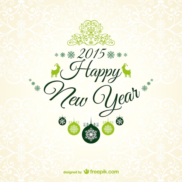 Free Vector new year greetings card