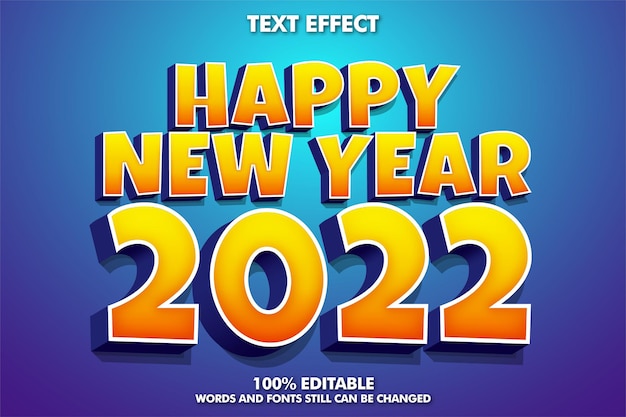 New year greting editable text effects