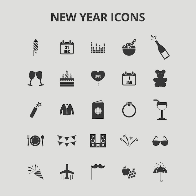 New Year Icons