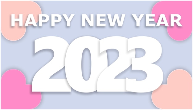 New year illustration 2023 with pastel background happy new year greetings