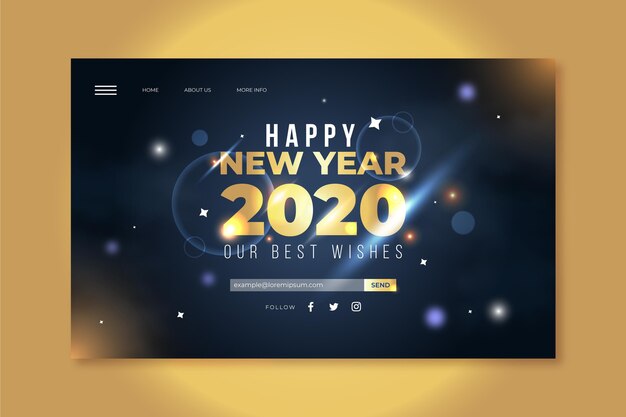 New year landing page in flat design