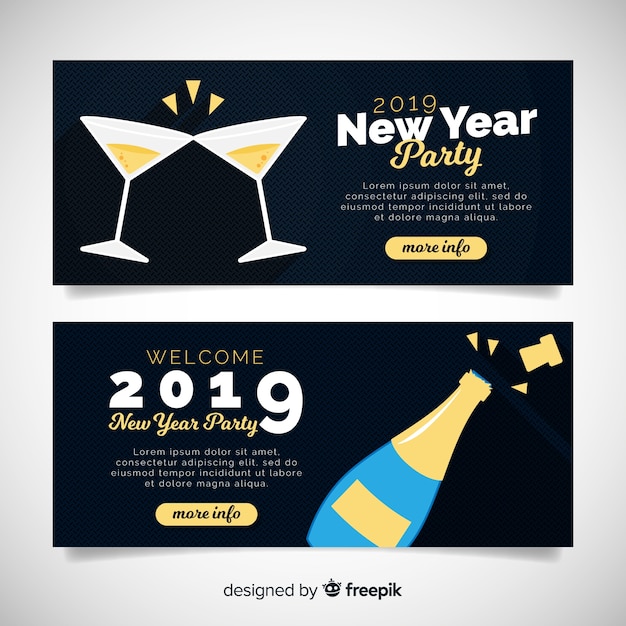 New year party 2019 banner