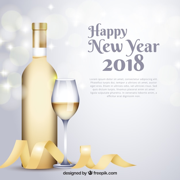 Free Vector new year party background with champagne