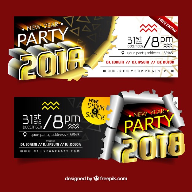 New year party banners