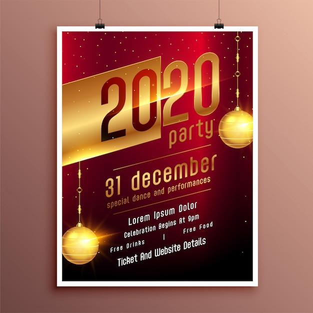 New year party celebration flyer or poster template 