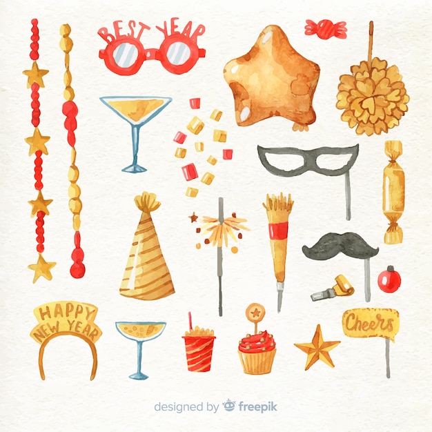 Free vector new year party elements collection