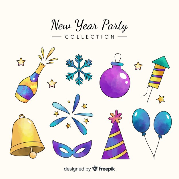 New year party elements collection