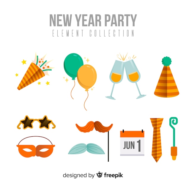 New year party elements collection