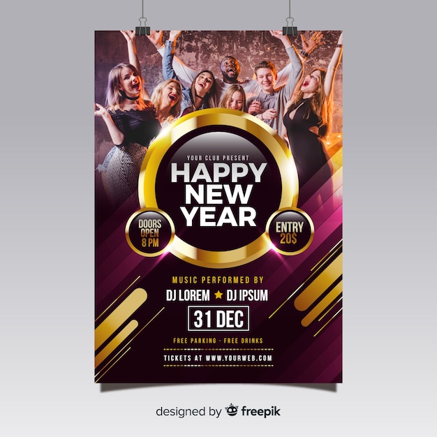 New year party poster 2019 