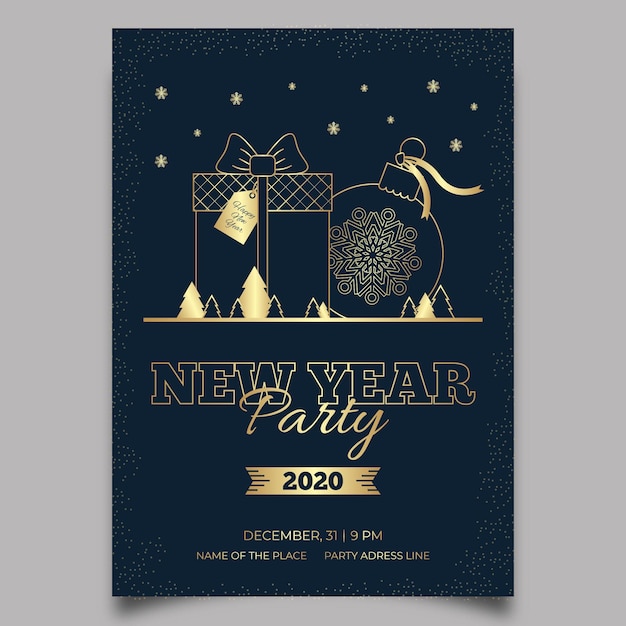 Free Vector new year party poster template