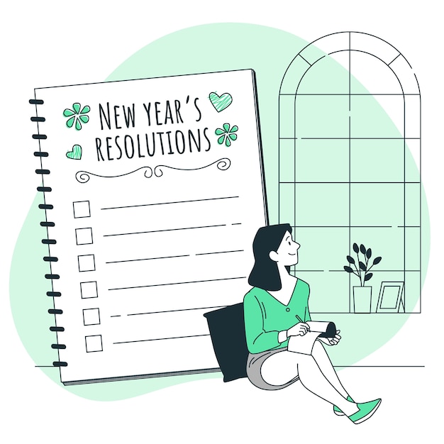 New year resolutions concept illustration