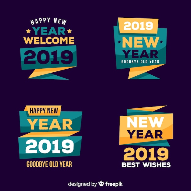 New year simple badges