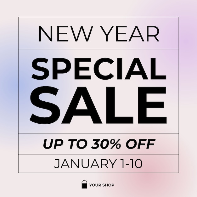 New year special sale sign template