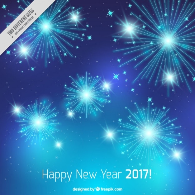 Free Vector new yeark 2017 backgroound with fireworks