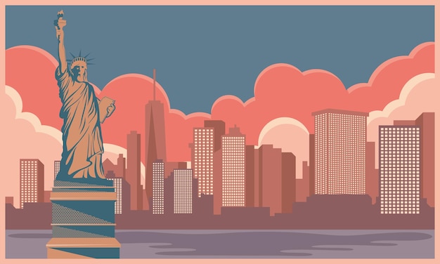 Free Vector new york city cityscape scene