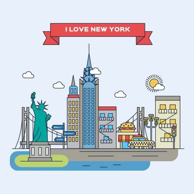 New York flat illustration