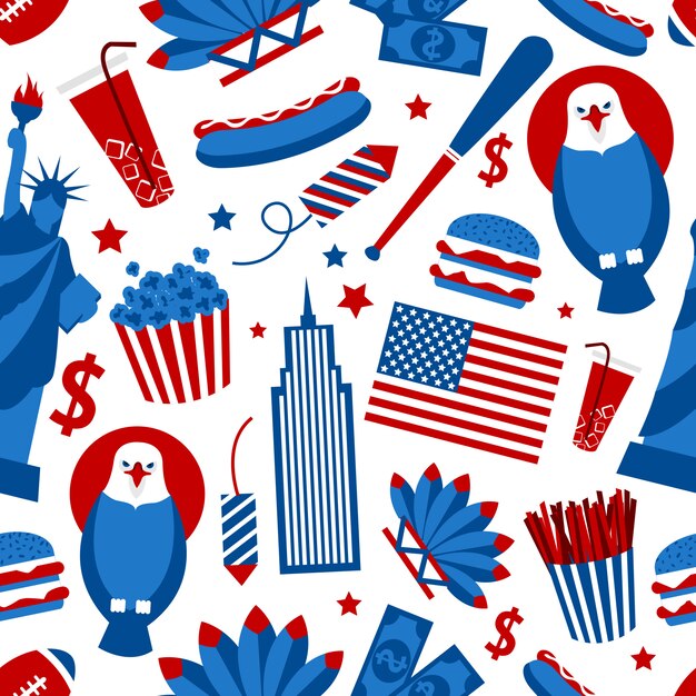 New York USA seamless pattern