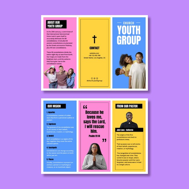 New youth church brochure design