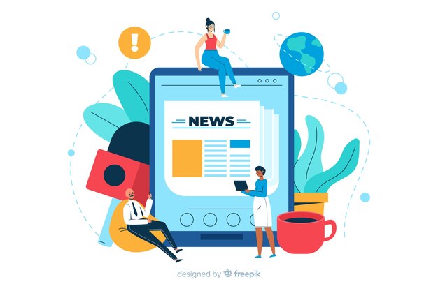 News concept landing page illustration