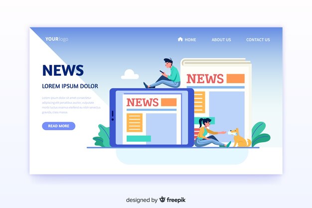 News concept for landing page