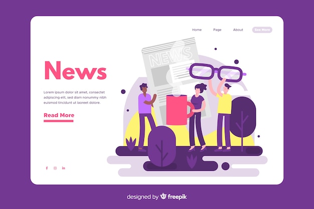 News concept for landing page