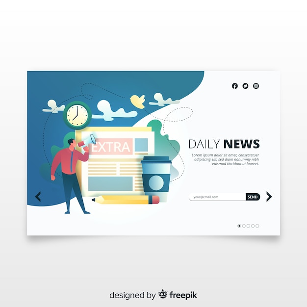 News concept for landing page