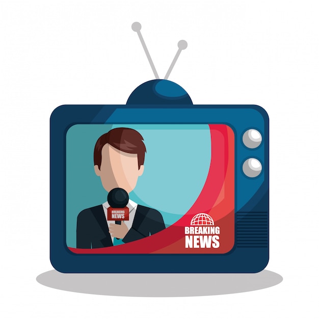 News on a TV illustration