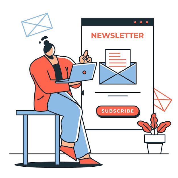 Free Vector newsletter concept illustration