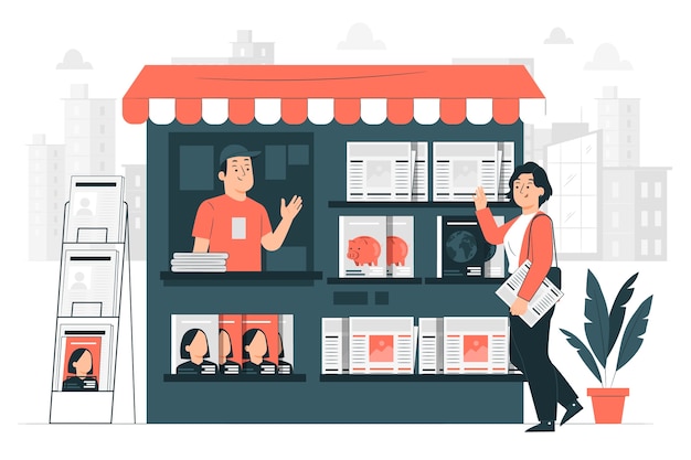 Free vector newsstand concept illustration