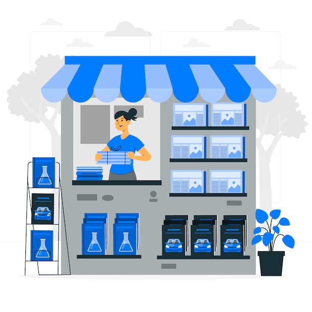 Free vector newsstand concept illustration