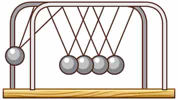 Free vector newtons cradle pendulum on white background