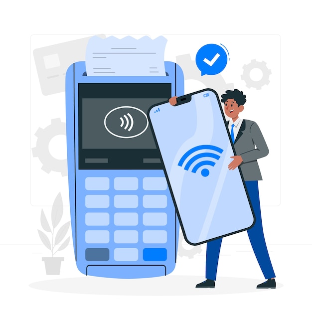 Free Vector nfc technology concept illustration