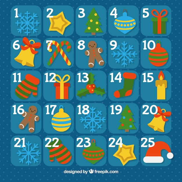 Nice advent calendar in blue tones