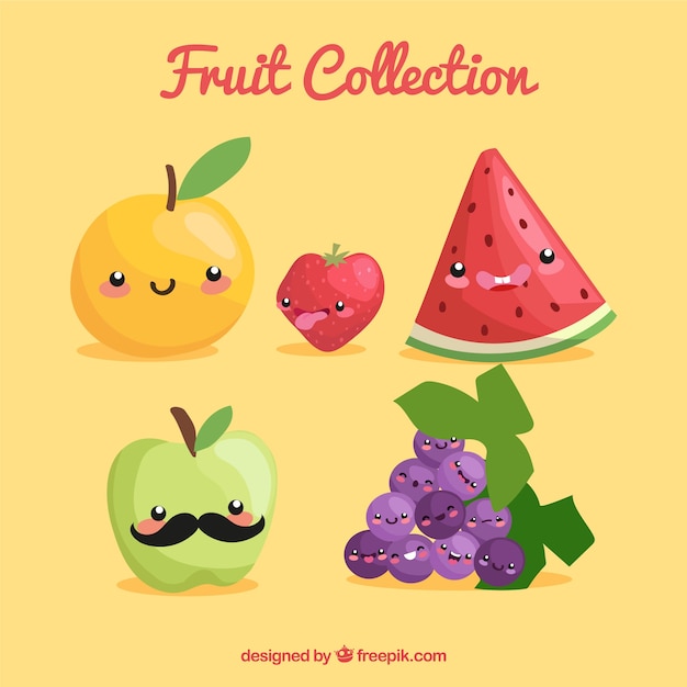 Nice assortment of funny fruit characters