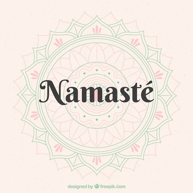 Free Vector nice background of namaste with mandala sketch