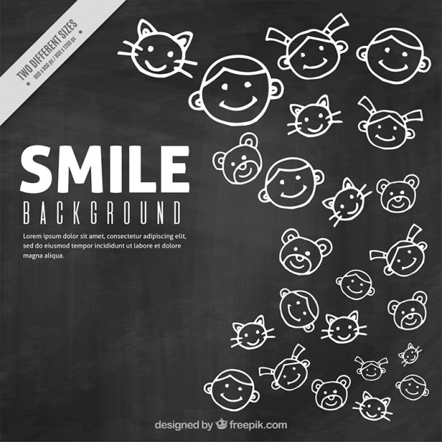 Free vector nice background of smiles on a blackboard