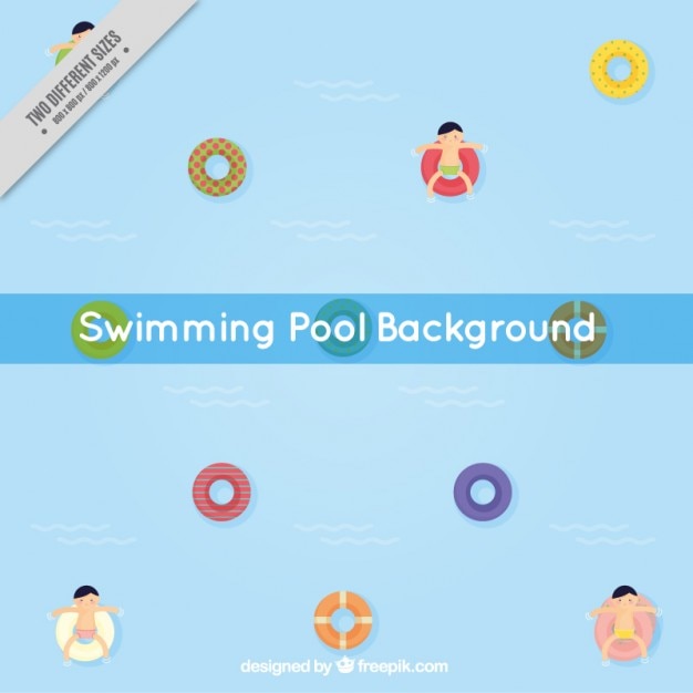 Free Vector nice background in a swimming pool with floats