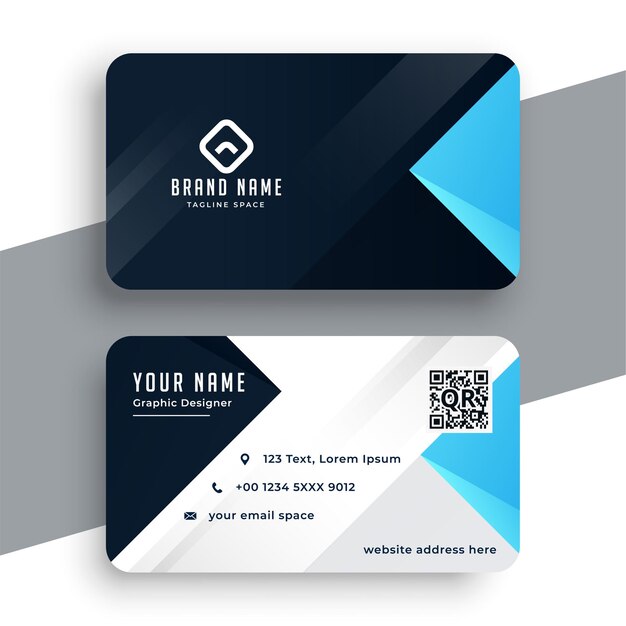 Nice blue business card modern template 