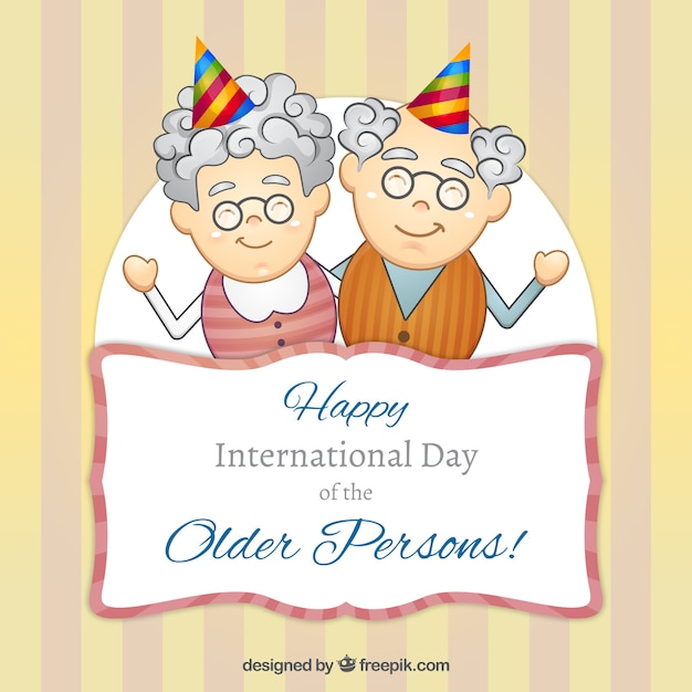 Free Vector nice card of elderly couple