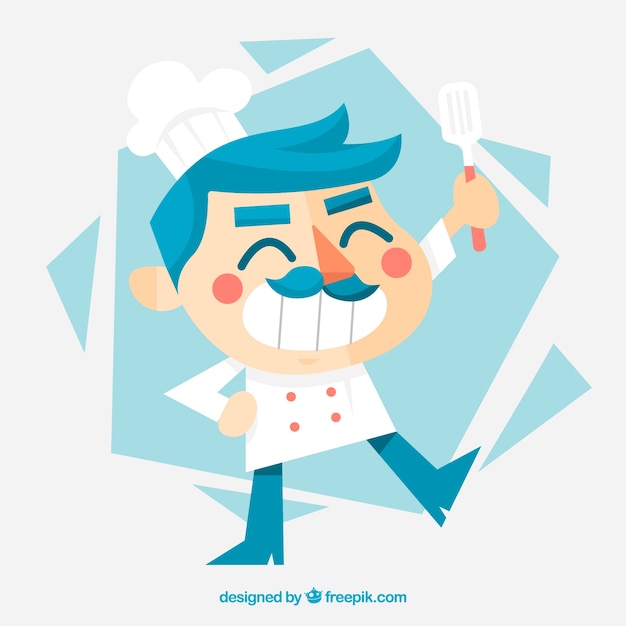 Free Vector nice chef character with a big smile